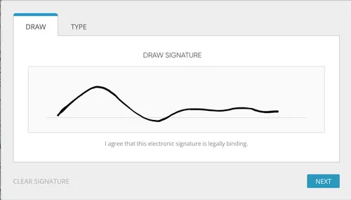 Signature field modal