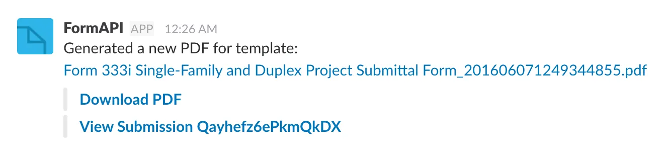 Slack Message