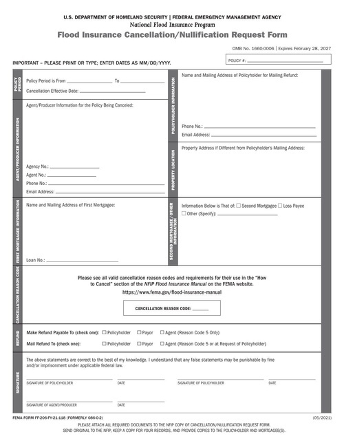 Preview of NFIP Cancellation/Nullification Request