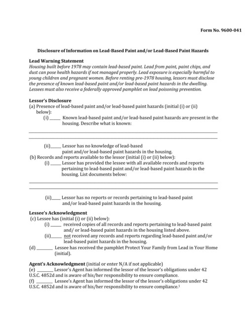Preview of Lead-Based Paint Disclosure for Landlords