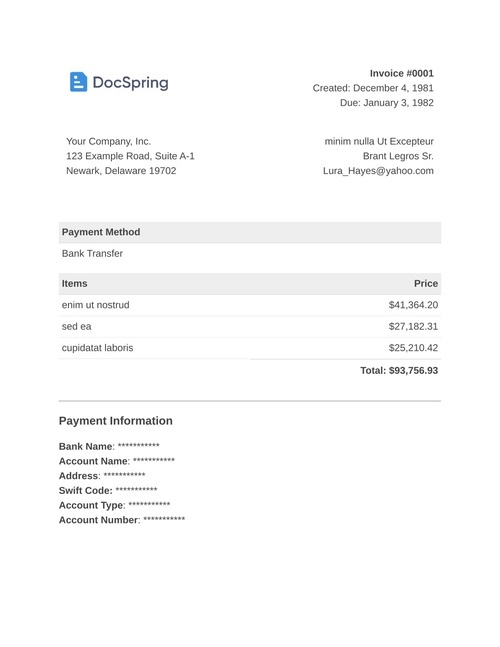 Preview of Simple Invoice