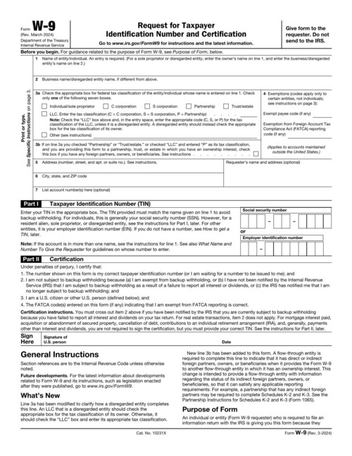 Preview of IRS Form W-9